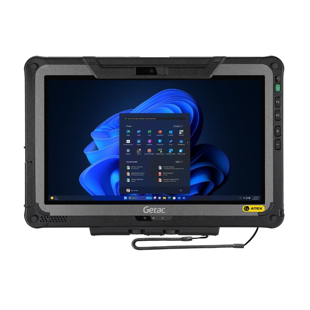 ATEX-zertifiziertes Tablet Getac F110 G7-Ex, frontal, mit Windows 11